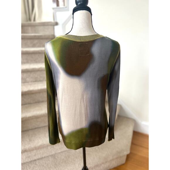 Cap Juluca Olive Green Brown Blue Watercolor Indie Grunge Fairy Punk Sweater - Picture 2 of 7